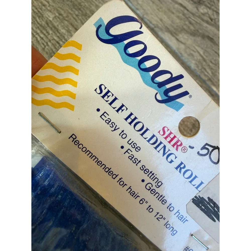 Goody Hair Rollers Jumbo Blue Self Holding 1992 Vintage 8 pc NWT 69698 Curlers‎